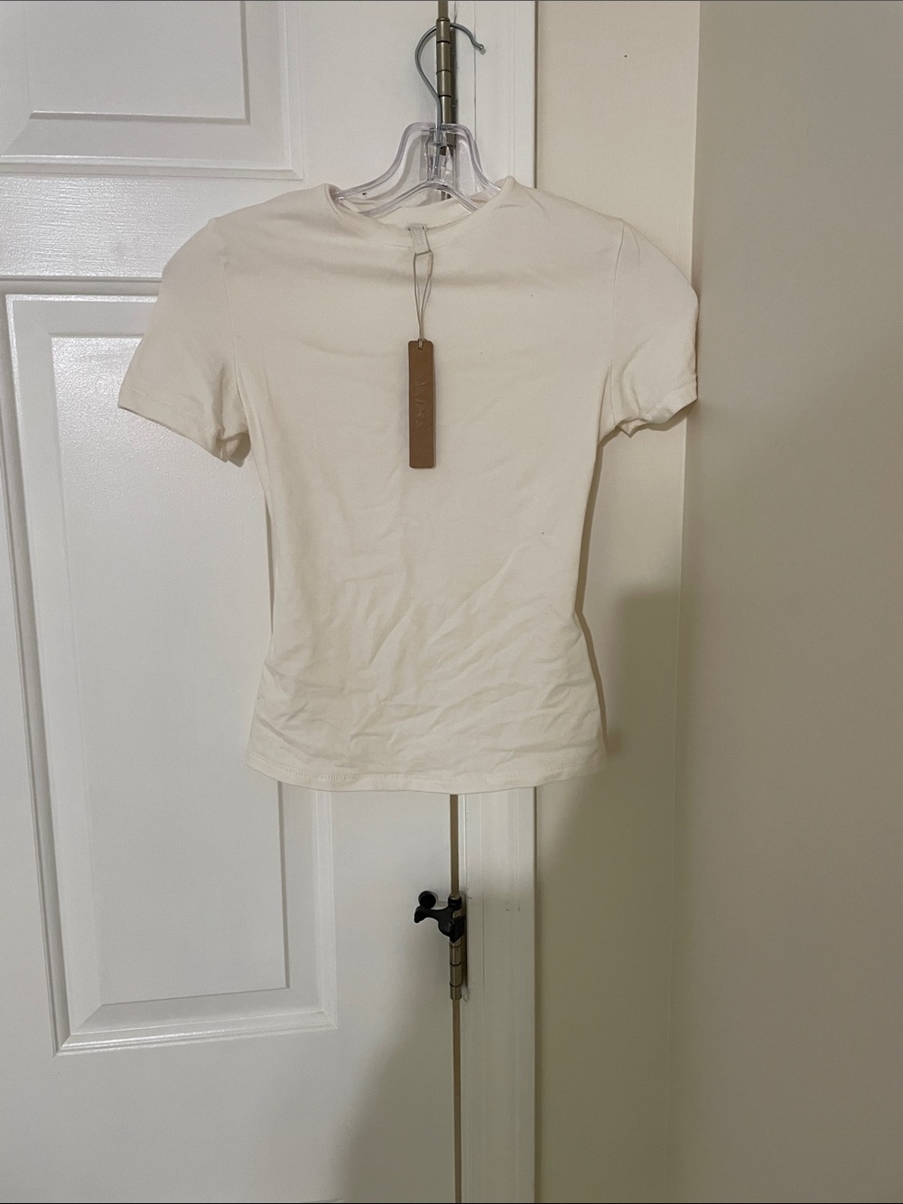 SKIMS Cream Short-Sleeve Crewneck Tee
